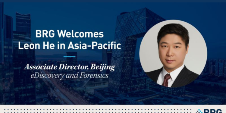 Leon He Joins BRG’s Forensic Technology Practice in Asia-Pacific