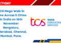 TCS Mega Walk-in Drive Across 5 Cities in India on 16th November