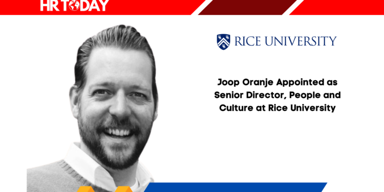Joop Oranje Appointed as Senior Director, People and Culture at Rice University