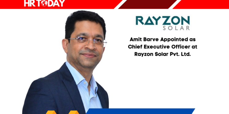 Amit Barve Appointed as Chief Executive Officer at Rayzon Solar Pvt. Ltd.