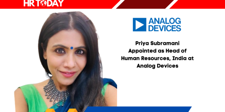 Priya Subramani Appointed as Head of Human Resources, India at Analog Devices