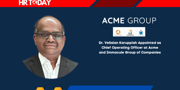 Dr. Vellaian Karuppiah Appointed as Chief Operating Officer at Acme and Immacule Group of Companies