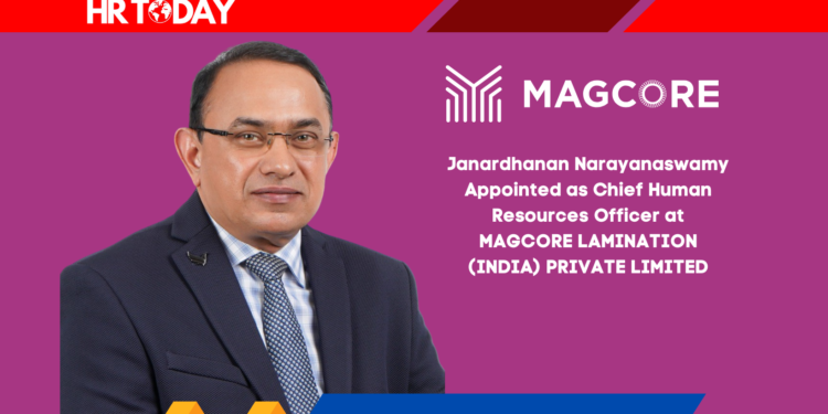 Janardhanan Narayanaswamy Appointed as Chief Human Resources Officer at MAGCORE LAMINATION (INDIA) PRIVATE LIMITED