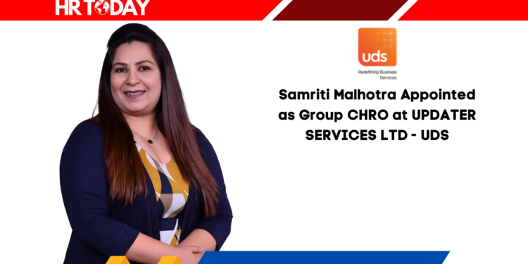 Samriti Malhotra Appointed as Group CHRO at UPDATER SERVICES LTD - UDS