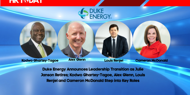 Duke Energy Announces Leadership Transition as Julie Janson Retires; Kodwo Ghartey-Tagoe, Alex Glenn, Louis Renjel and Cameron McDonald Step into Key Roles