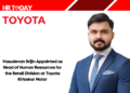 Vasudevan Srijin Appointed as Head of Human Resources for the Retail Division at Toyota Kirloskar Motor