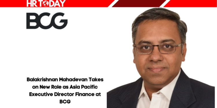 Balakrishnan Mahadevan Takes on New Role as Asia Pacific Executive Director Finance at BCG