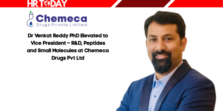 Dr Venkat Reddy PhD Elevated to Vice President – R&D, Peptides and Small Molecules at Chemeca Drugs Pvt Ltd