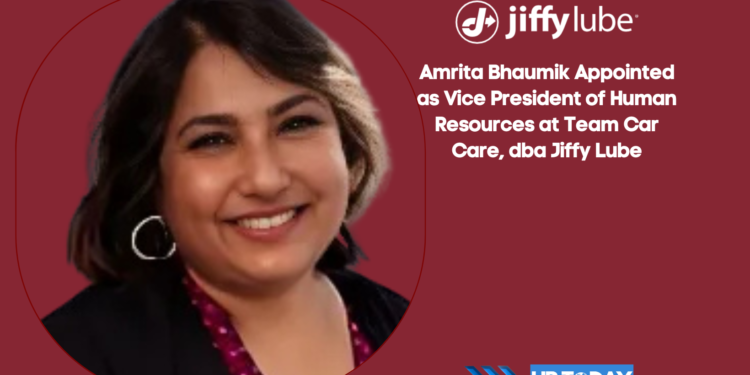 Amrita Bhaumik Appointed as Vice President of Human Resources at Team Car Care, dba Jiffy Lube
