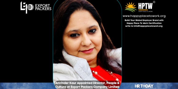 Amrinder Kaur Appointed Director, People & Culture at Export Packers Company Limited