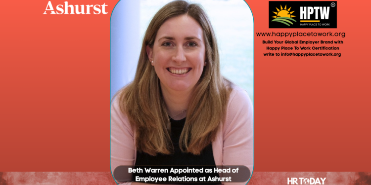 Beth Warren Appointed as Head of Employee Relations at Ashurst