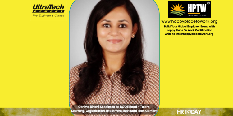 Garima Bihani Appointed as BCOE Head – Talent, Learning, Organization Effectiveness at UltraTech Cement