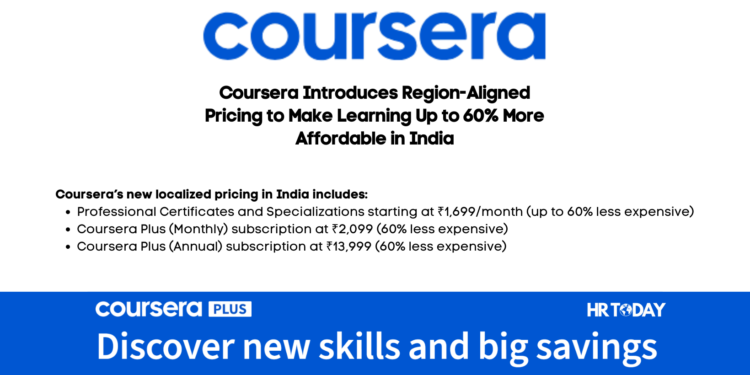 Coursera Introduces Region-Aligned Pricing to Make Learning Up to 60% More Affordable in India