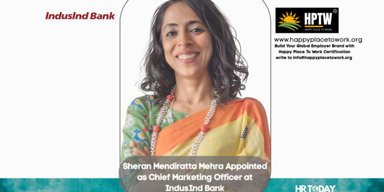 Sheran Mendiratta Mehra Appointed as Chief Marketing Officer at IndusInd Bank