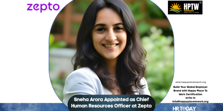 Sneha Arora Appointed as Chief Human Resources Officer at Zepto