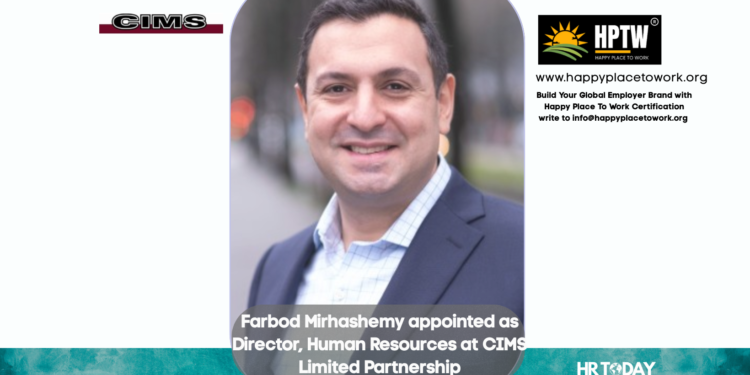 Farbod Mirhashemy appointed as Director, Human Resources at CIMS Limited Partnership