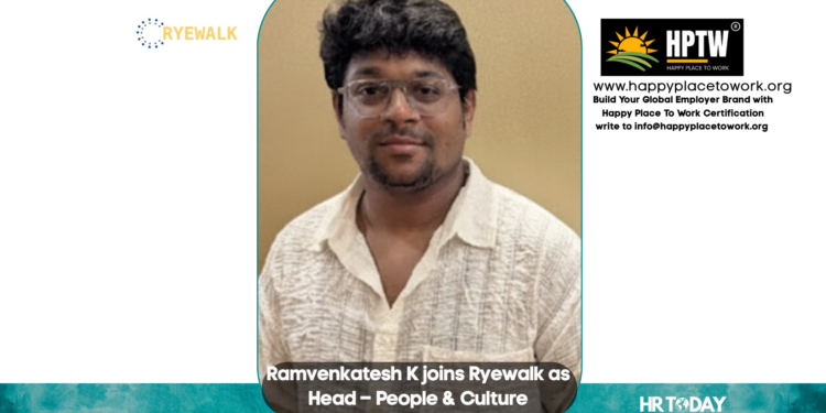 Ramvenkatesh K joins Ryewalk as Head – People & Culture