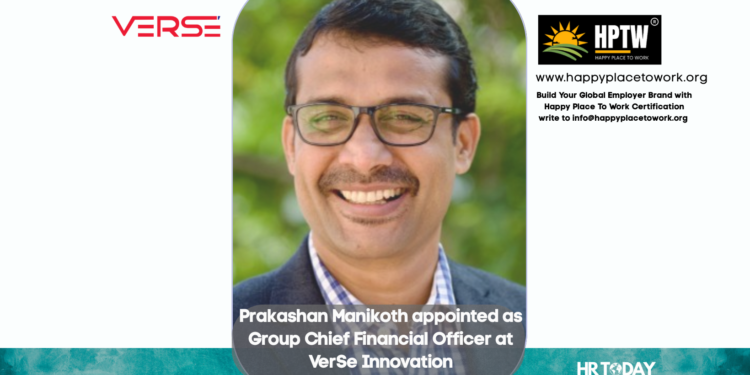 Prakashan Manikoth appointed as Group Chief Financial Officer at VerSe Innovation
