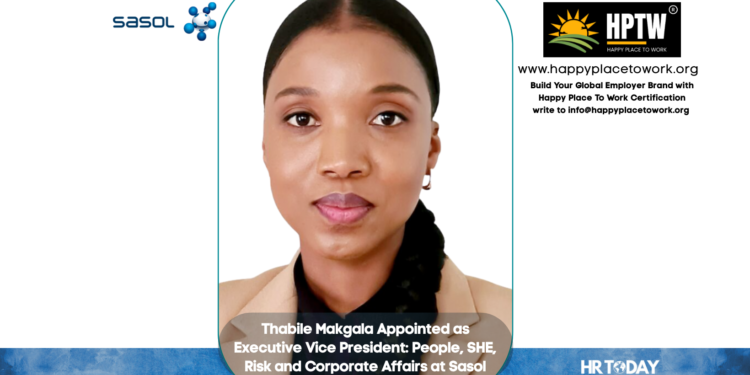 Thabile Makgala Appointed as Executive Vice President: People, SHE, Risk and Corporate Affairs at Sasol