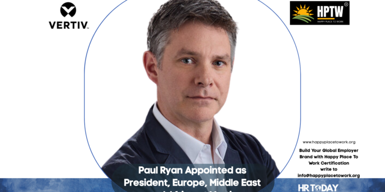 Paul Ryan Appointed as President, Europe, Middle East and Africa at Vertiv