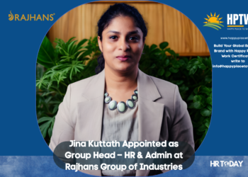 Jina Kuttath Appointed as Group Head – HR & Admin at Rajhans Group of Industries