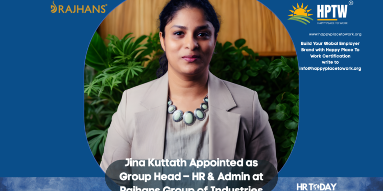 Jina Kuttath Appointed as Group Head – HR & Admin at Rajhans Group of Industries