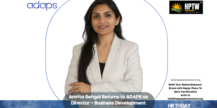 Amrita Sehgal Returns to ADAPS as Director – Business Development