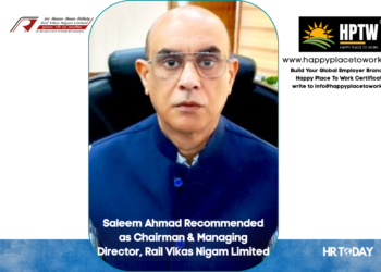 Saleem Ahmad Recommended as Chairman & Managing Director, Rail Vikas Nigam Limited