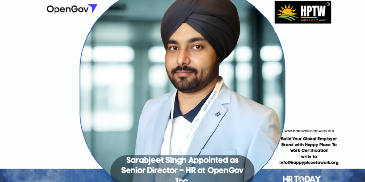 Sarabjeet Singh Appointed as Senior Director – HR at OpenGov Inc.