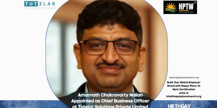 Amarnath Chakravarty Nallan Appointed as Chief Business Officer at Tutelar Solutions Private Limited