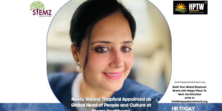 Neetu Sidana Thapliyal Appointed as Global Head of People and Culture at Stemz Healthcare