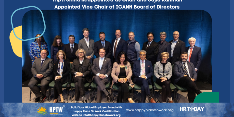 Tripti Sinha Reappointed as Chair and Sajid Rahman Appointed Vice Chair of ICANN Board of Directors