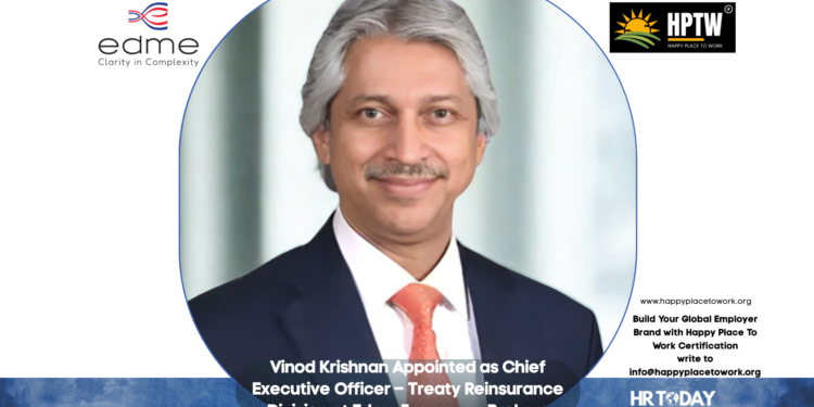 Vinod Krishnan Appointed as Chief Executive Officer – Treaty Reinsurance Division at Edme Insurance Brokers