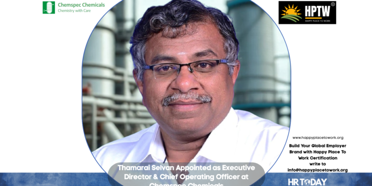 Thamarai Selvan Appointed as Executive Director & Chief Operating Officer at Chemspec Chemicals