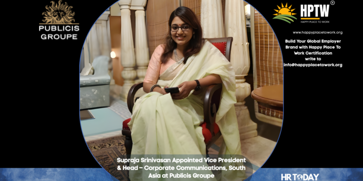 Supraja Srinivasan Appointed Vice President & Head – Corporate Communications, South Asia at Publicis Groupe