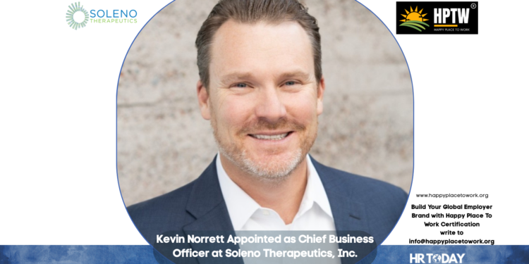 Kevin Norrett Appointed as Chief Business Officer at Soleno Therapeutics, Inc.