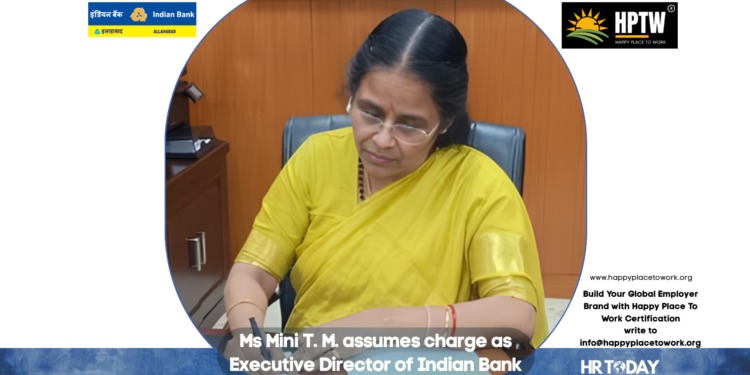 Ms Mini T. M. assumes charge as Executive Director of Indian Bank