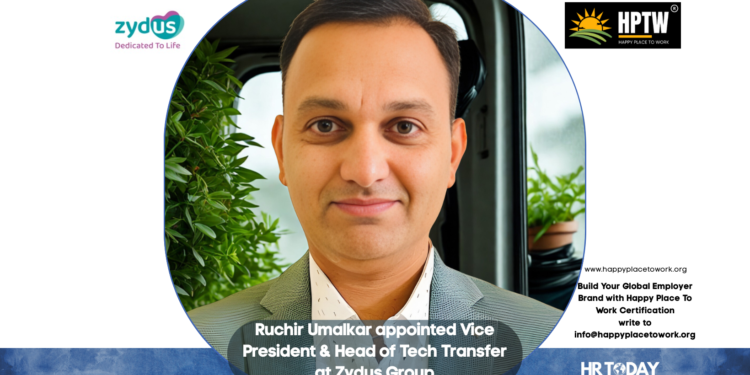 Ruchir Umalkar appointed Vice President & Head of Tech Transfer at Zydus Group