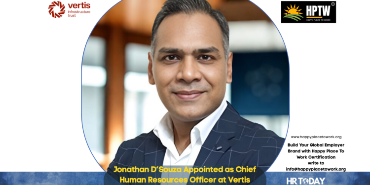 Jonathan D’Souza Appointed as Chief Human Resources Officer at Vertis Infrastructure Trust