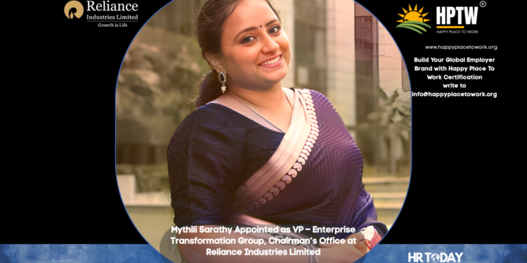 Mythili Sarathy Appointed as VP – Enterprise Transformation Group, Chairman’s Office at Reliance Industries Limited