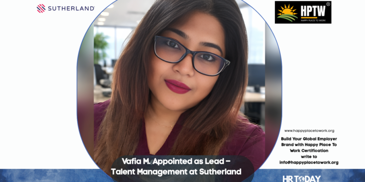 Vafia M. Appointed as Lead – Talent Management at Sutherland