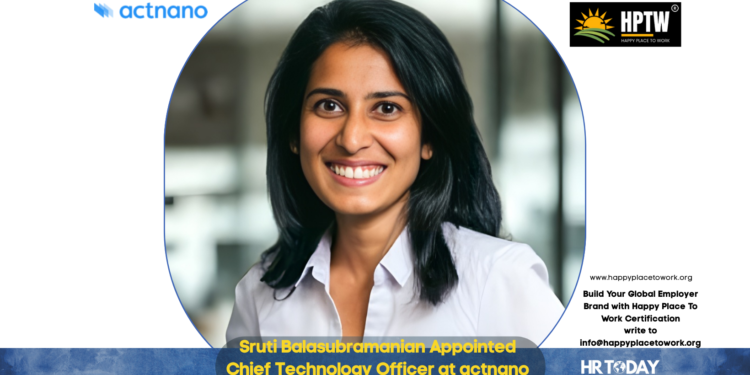 Sruti Balasubramanian Appointed Chief Technology Officer at actnano