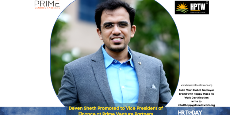 Deven Sheth Promoted to Vice President of Finance at Prime Venture Partners