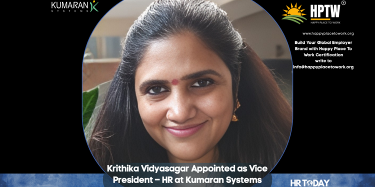 Krithika Vidyasagar Appointed as Vice President – HR at Kumaran Systems