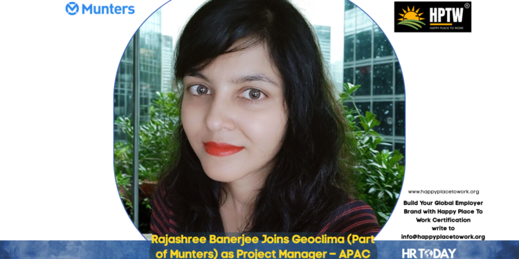 Rajashree Banerjee Joins Geoclima (Part of Munters) as Project Manager – APAC