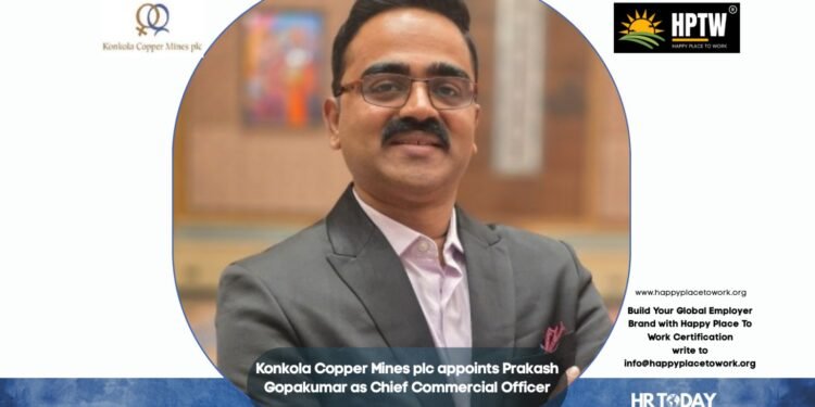 Konkola Copper Mines plc appoints Prakash Gopakumar as Chief Commercial Officer