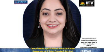 Deepti Mehra Appointed as Head of Human Resources at JP Infra (Mumbai) Pvt. Ltd.