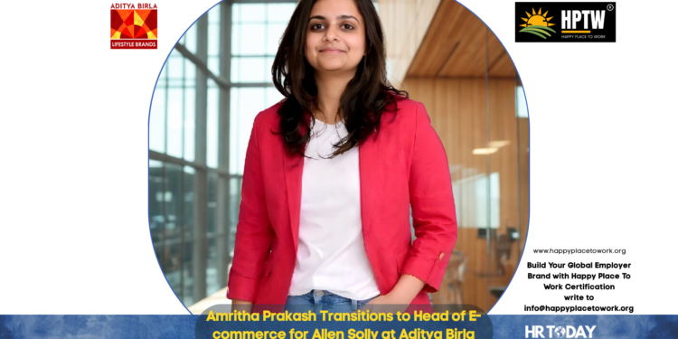 Amritha Prakash Transitions to Head of E-commerce for Allen Solly at Aditya Birla Lifestyle Brands Limited
