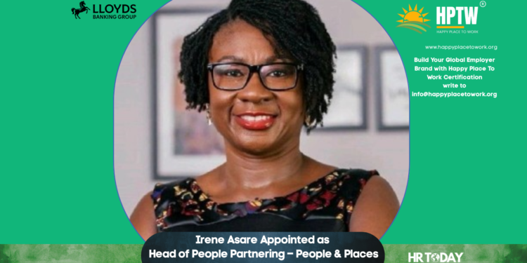 Irene Asare Appointed as Head of People Partnering – People & Places at Lloyds Banking Group