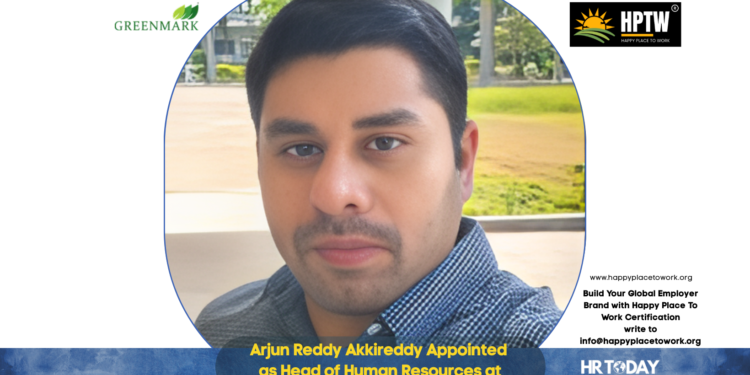 Arjun Reddy Akkireddy Appointed as Head of Human Resources at Greenmark Developers